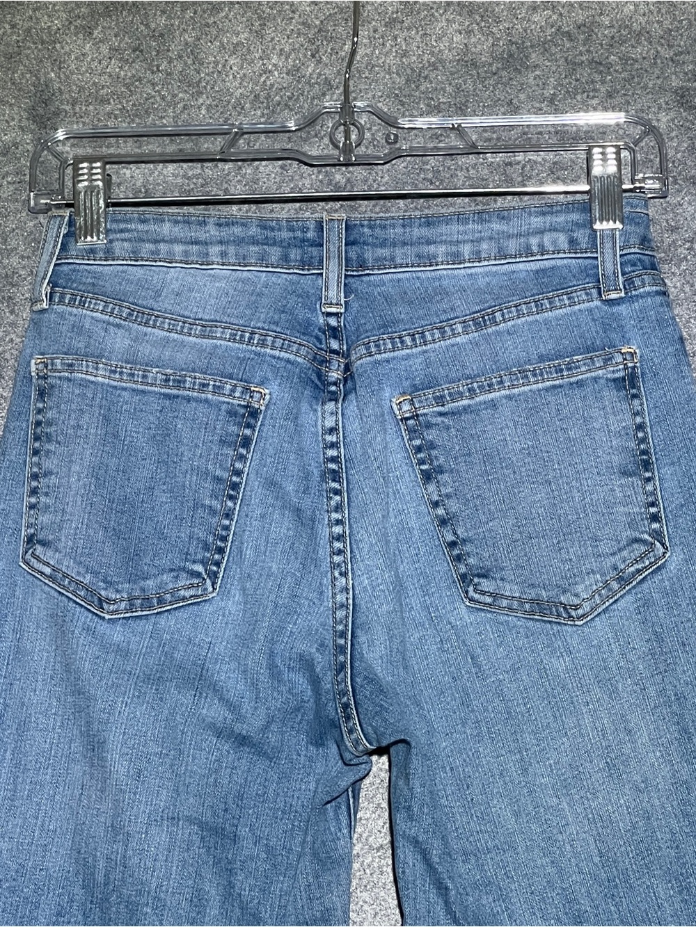 JUST BLACK USA Wide Leg Crop Jeans Light Wash Whiskered Raw Hem Stretch Size 24 - Picture 8 of 16